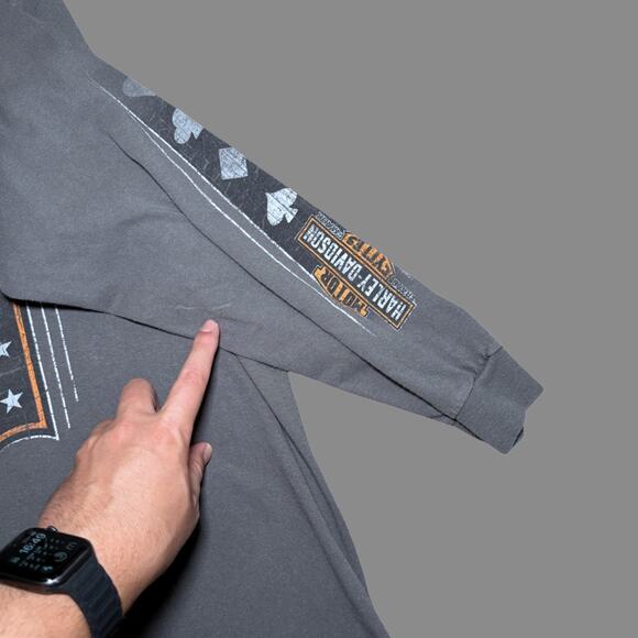 Harley-Davidson Las Vegas Gray LS Graphic Tee Mens Size L GUC 2019 - Picture 7 of 10